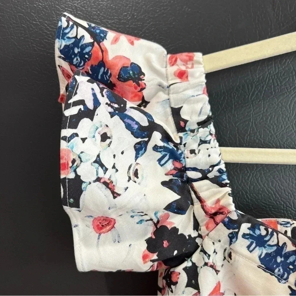 NWT Parker Savina Dress Off the shoulder Floral Mini Sz Large - Picture 7 of 12